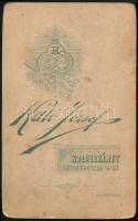 cca 1890 Két kislány portréja, vizitkártya Kató József (Veress Ferenc utóda) kolozsvári műterméből, ...
