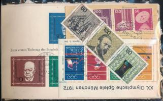 Min. 1.000 db vegyes német bélyeg, hozzá néhány blokk és küldemény, zacskóban ömlesztve