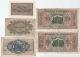 Német Birodalom DN(1940-1945) 1M + 2M + 5M + 20M (2x) T:AU-G
German Empire ND(1940-1945) 1 Reichsma...