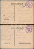 1947 2 db hadifogoly levelezőlap "Magyar Népjóléti Minisztérium Táborgondnokság / Hadifogoly Gondozó Kirendeltség / DEBRECEN"