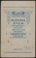 cca 1910-1920 Hölgy portréja, vizitkártya Ruzicska Gyula debreceni műterméből (,,Piacz-utca 32. volt...