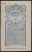 cca 1910 Kislány játékmackóval, vizitkártya Wichner losonci (Lučenec) műterméből, dekoratív verzóval...