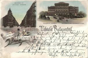 1896 Budapest Andrássy út és az MTA litho