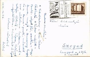 1961 Vác; KISZ-tábor, Buki-sziget. photo + "DCM (Dunai Cement Művek) 1961. júl. 27. Rózsa Feren...