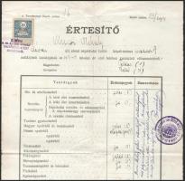 1914 Déva, Mezőberény, Dévai iskolai értesítő illetékbélyeggel