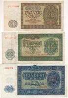 Német Demokratikus Köztársaság 1948. 20M + 50M + 100M T:F German Democratic Republic 1948. 20 Mark + 50 Mark + 100 Mark C:F
