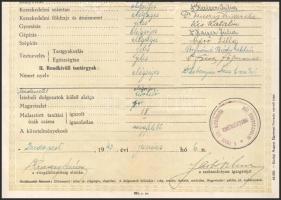 1943 Bp., Pesti Izraelita Hitközség kereskedelmi szaktanfolyam bizonyítvány