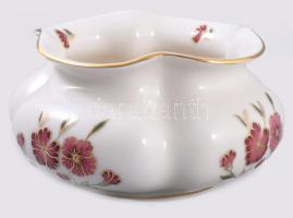 Zsolnay tökvirág kaspó, jelzett, hibátlan, d: 13 cm