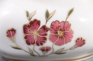 Zsolnay tökvirág kaspó, jelzett, hibátlan, d: 13 cm