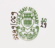 Zsolnay tökvirág kaspó, jelzett, hibátlan, d: 13 cm