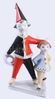 Hollóházi bohócok, porcelán, jelzett, szép állapotban m: 21,5 cm