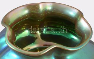 Zsolnay eozin mázas tökvirág váza. Jelzett, hibátlan, d: 13 cm, m: 7 cm