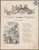 1880 A Fliegende Blätter 1801-es száma 1kr Hírlapilletékbélyeggel, "SOPRON" bélyegzéssel