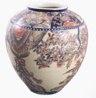 Jelzett japán Satsuma váza. Jelzett, hibátlan, cca 20. sz. eleje, m: 22 cm