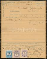 1891 35kr díjjegyes táviratlap 2 x 2kr + 10kr díjkiegészítéssel, "OZORA" - "TAMÁSSEVACZ"