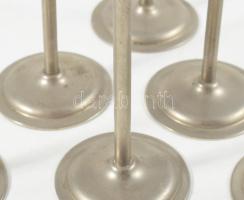 6 darab fém pálinkáspohár, m: 12 cm