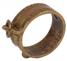 Hordozható napóra, bronz, d: 2,5 cm