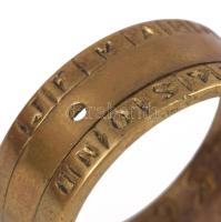 Hordozható napóra, bronz, d: 2,5 cm