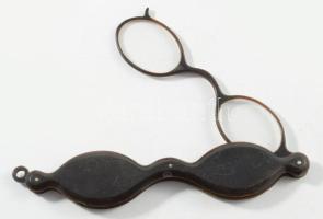 Antik kihajtható szemüveg, h: 12,5 cm