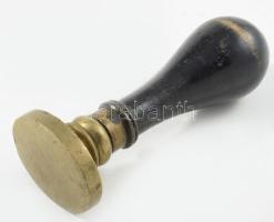 Régi fanyelű pecsételő, vésetlen, m: 10,5 cm
