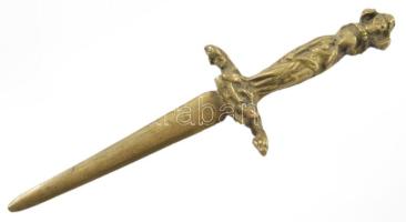 Antik női akt figurás levélnyitó, h: 19 cm