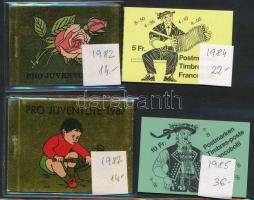 Svájc 1982-1987 4 klf bélyegfüzet