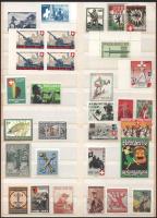 Svájc 31 db katona- és levélzáró bélyeg + 3 db levélzáró kisív berakólap mindkét oldalán