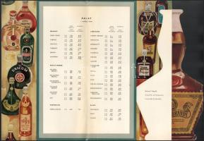 Színes italárlap, törésnyomokkal