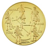 1995. "Magyarok Őstörténete és Honfoglalása - Kik vagyunk emlékérem" kétoldalas, aranyozott Cu emlékérem tanúsítvánnyal, dísztokban (42,5mm) T:PP