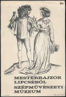 M'esterrajzok Lipcséből - Szépművészeti Múzeum kisplakát, 24×16 cm
