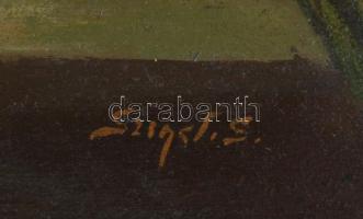 Szigeti S jelzéssel: Csendélet. Olaj, fa. Dekoratív fakeretben. 30x40 cm