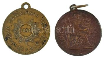 1896. "I. Ferencz József / Milleniumi emlék" kétoldalas bronz emlékérem füllel (30mm) T:XF...