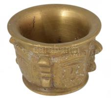 Címeres bronz mozsár, d: 9,5 cm