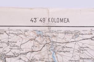1915 Kolomea és környékének katonai térképe, 1:200 000, kiadja: K.u.k. Militägeographisches Institut...