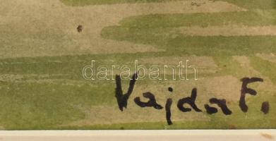 Vajda Ferenc (1892-?): Sétálók, 1948. Akvarell, papír, jelzett. Üvegezett, kissé kopott fa keretben....