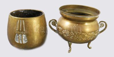2 darab bronz kaspó, m: 9,5-10,5 cm
