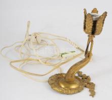 Szecessziós bronz falikar, 22x14 cm