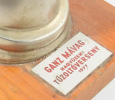 Ganz Mávag Nagyüzemi Tűzoltóverseny díj 1977, 17x13 cm