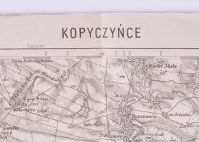 1914 Kopyczynce és környékének katonai térképe, Zone 9 Kol. XXXIV., 1:75 000, kiadja: K.u.k. Militäg...