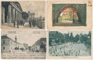 4 db RÉGI város képeslap vegyes minőségben: Budapest, Berlin, Trencsénteplic / 4 pre-1945 town postcards in mixed quality: Budapest, Berlin, Trencianske Teplice