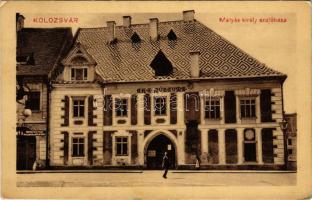 1911 Kolozsvár, Cluj; Mátyás király szülőháza, múzeum, műkönyvkötészet. Ujhelyi és Boros kiadása, W.L. (?) 19800-199. / birthplace of King Matthias of Hungary (EK)