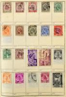 57 db nagyalakú futott cserefüzet európai és tengerentúli bélyegekkel fénymásoló papíros dobozban. Változatos nagy anyag!!