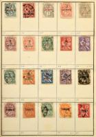 57 db nagyalakú futott cserefüzet európai és tengerentúli bélyegekkel fénymásoló papíros dobozban. V...