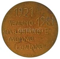 Olaszország "P.C.I. / 1921. 1981. VENIAMO DA LONTANO E ANDIAMO LONTANO" kétoldalas, vert, ...