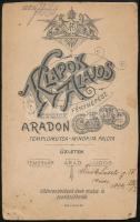 1894 Elegáns fiatal fiú portréja (Török László 14 éves korában), vizitkártya Klapok Alajos aradi műt...