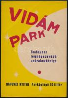 cca 1950-60 Vidámpark, Budapest legnépszerűbb szórakozóhelye, villamosplakát, papír, 25x17 cm