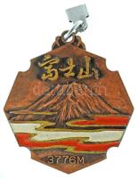 Japán DN "Fuji" részben festett bronz emlékérem (41mm) T:AU patina Japan ND "Fuji" partially painted bronze commemorative medallion (41mm) C:AU patina