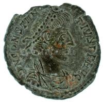 Római Birodalom 348-350 / II. Constantius / Siscia / Follis bronz (2,40g) T:XF Roman Empire 348-350 / Constantius II / Siscia / Follis bronze "DN CONSTAN-TIVS PF AVG / FEL TEMP REPARATIO - ASIS symbol dot" soldier spearing falling enemy horseman (2,40g) T:XF