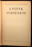 Ranke, Leopold von: A pápák története. H.n., é.n., Hungária. Kiadói egészvászon kötés, kopottas álla...