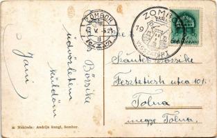 1941 Zombor, Sombor; repülő, templom, emlékmű. Andrija Rangl kiadása / airplane, church, monument + ...